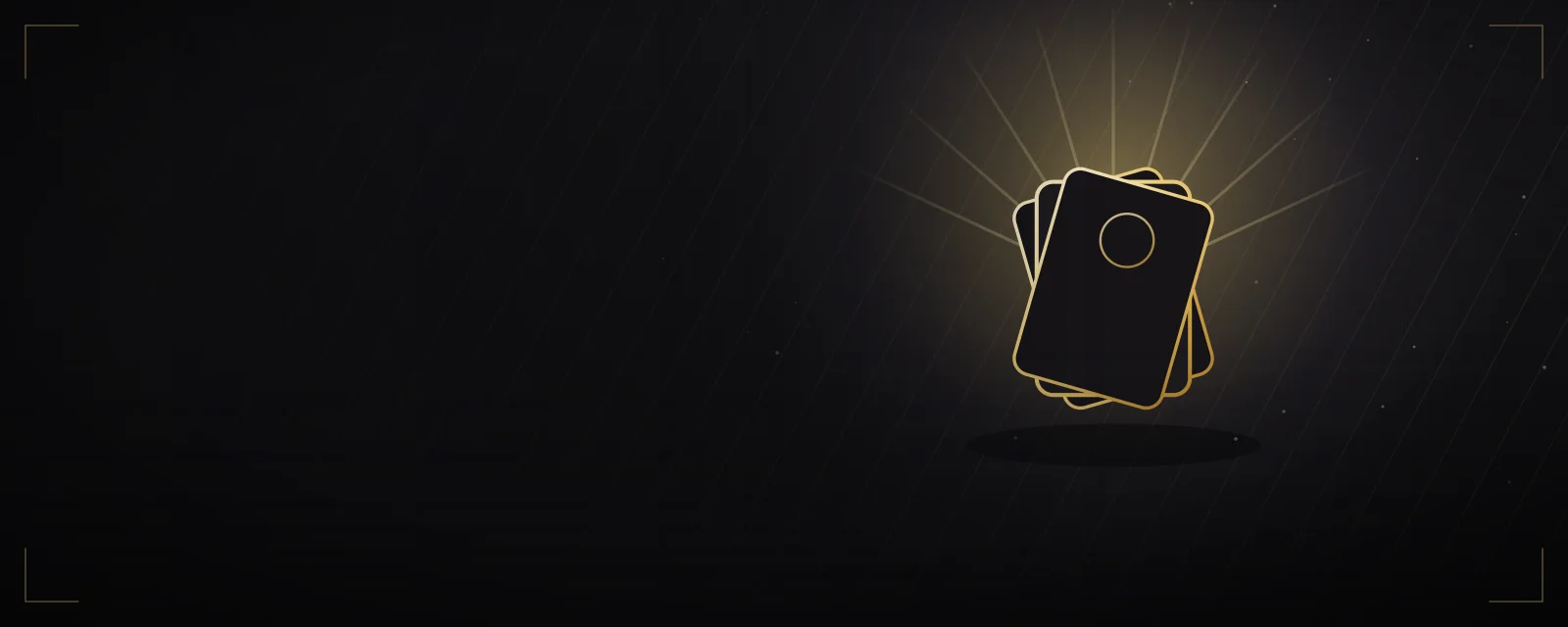 Illustration of the WE88 black-and-gold premium theme with cards framed in gold light